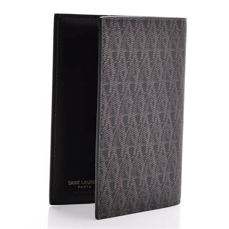 YSL SAINT LAURENT Toile Monogram Passport Holder 241542